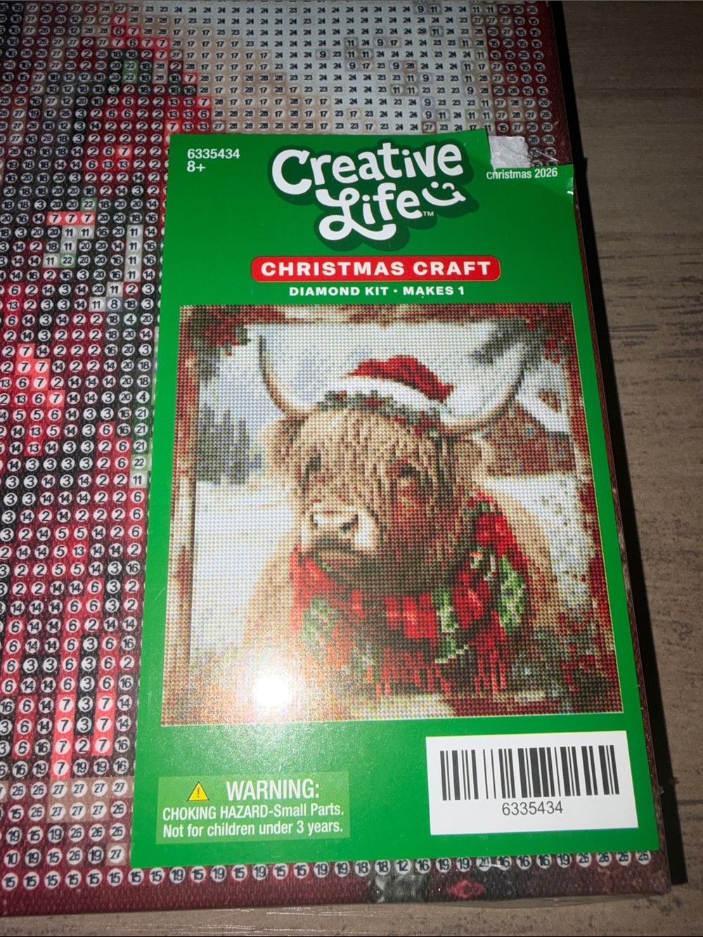 🆕💜 Creative Life Christmas Highland Cow Diamond Painting Art Craft Kit NWT - Picture 2 of 5